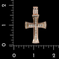 14K Rose Gold Estate Diamond Cross