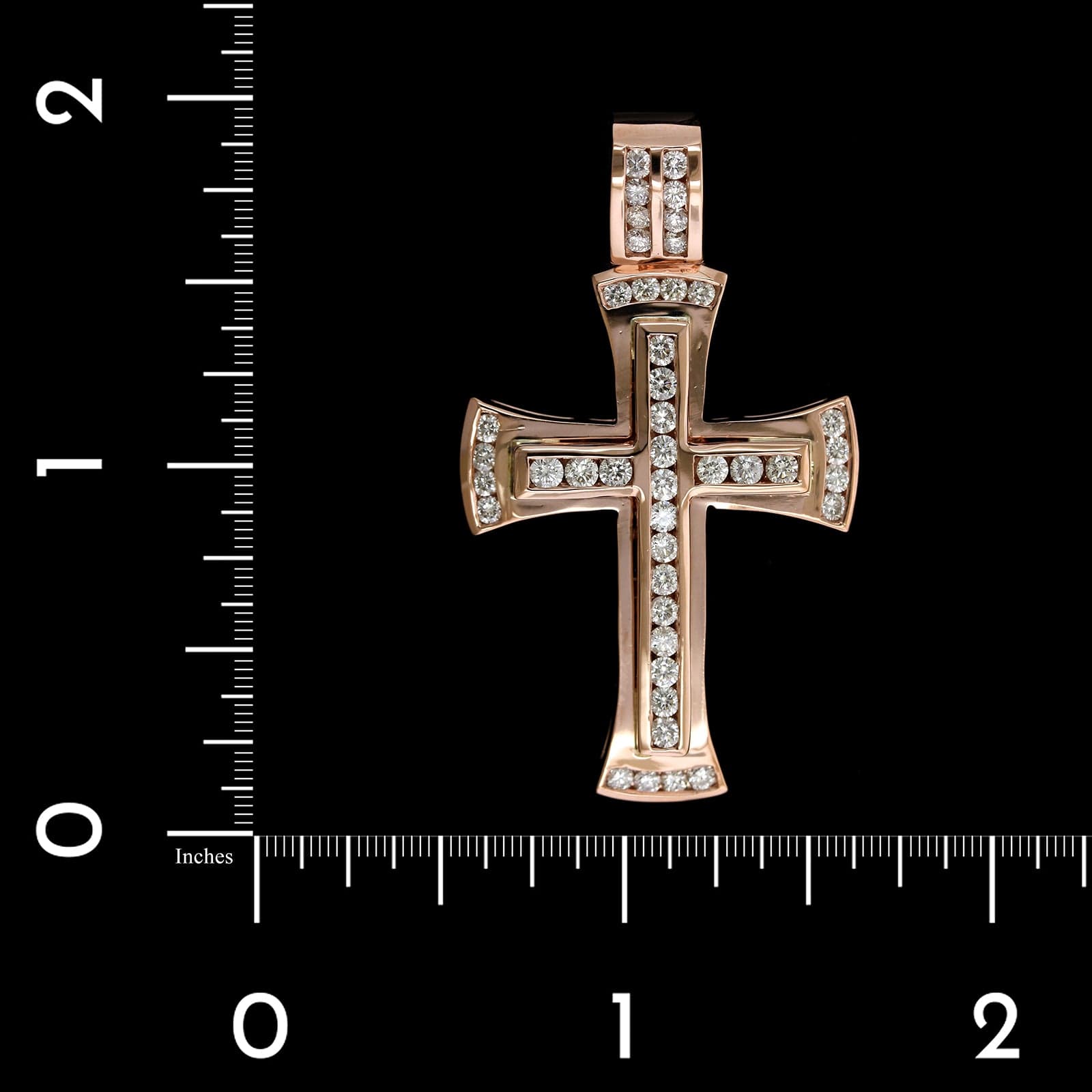 14K Rose Gold Estate Diamond Cross