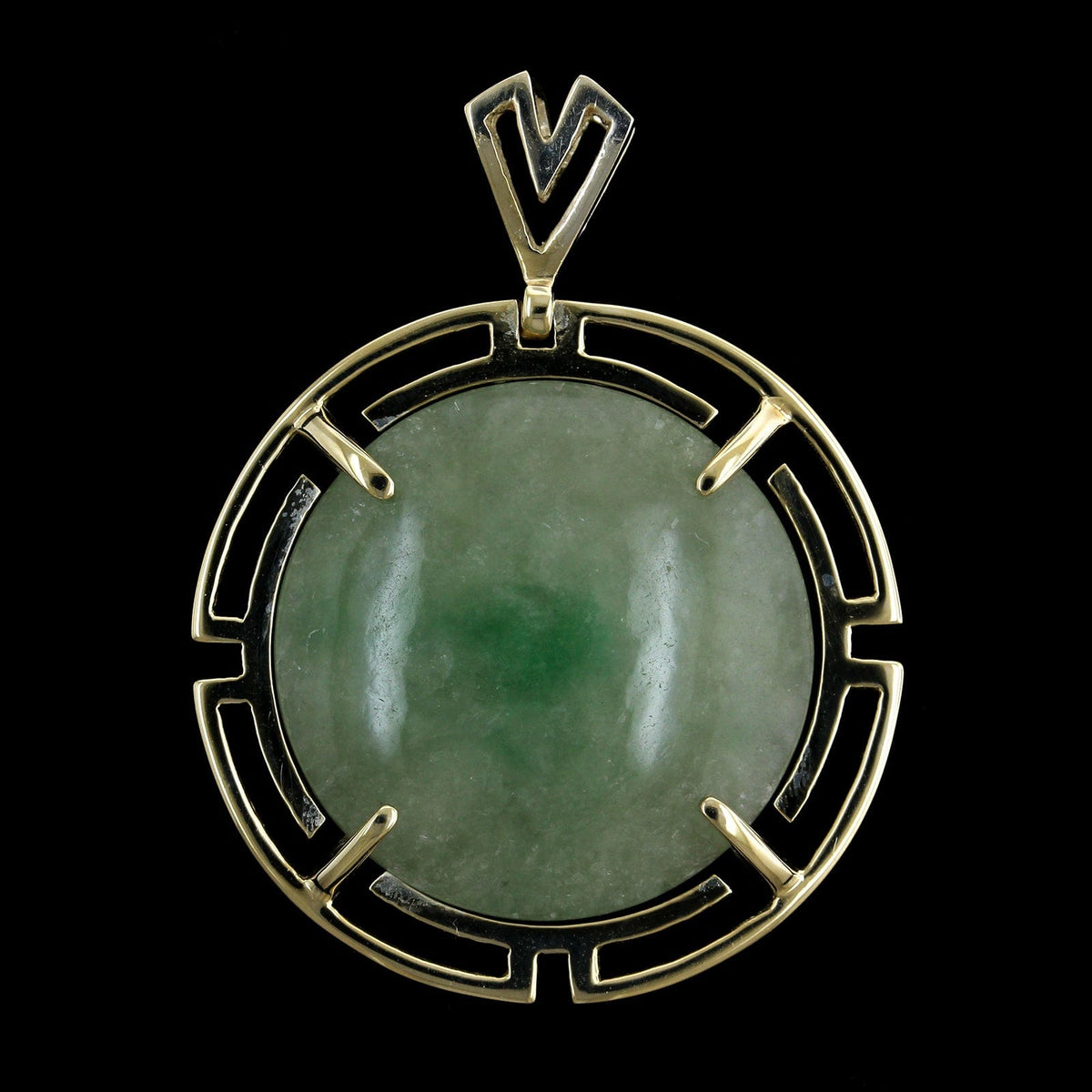 14K Yellow Gold Estate Jadeite Pendant