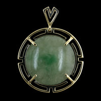 14K Yellow Gold Estate Jadeite Pendant
