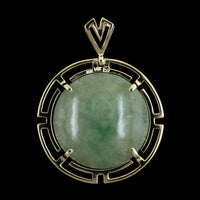 14K Yellow Gold Estate Jadeite Pendant