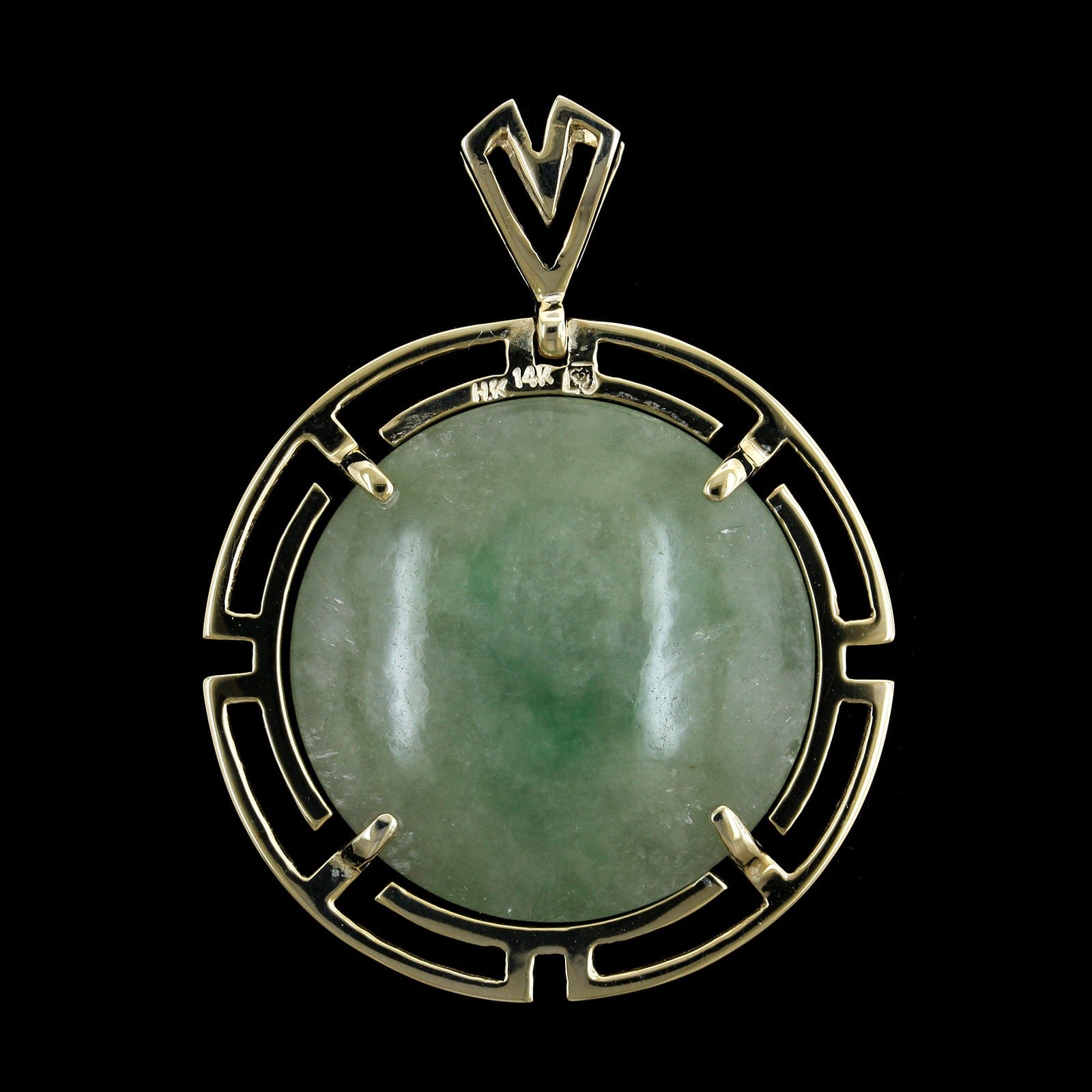 14K Yellow Gold Estate Jadeite Pendant