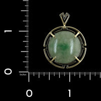 14K Yellow Gold Estate Jadeite Pendant