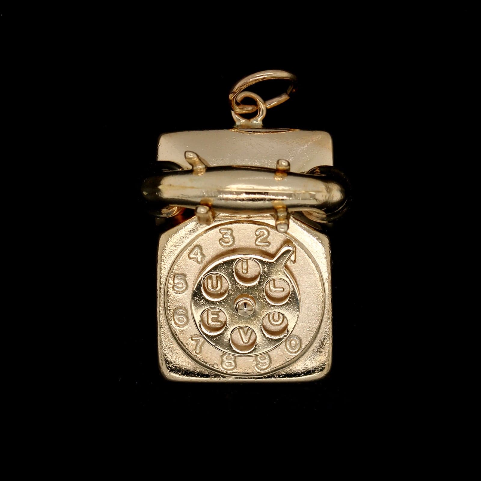 14K Yellow Gold Estate Telephone Charm