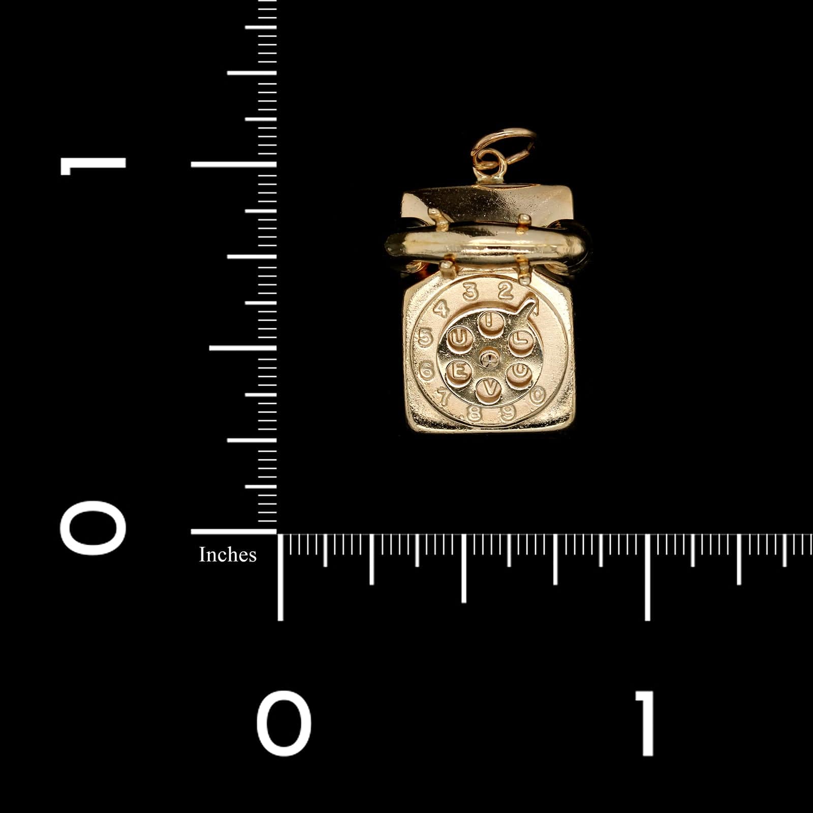 14K Yellow Gold Estate Telephone Charm