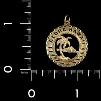 14K Yellow Gold Estate Aloha Hawaii Charm