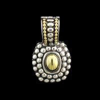 Lagos Caviar Sterling Silver and 18K Yellow Gold Estate Pendant Enhancer