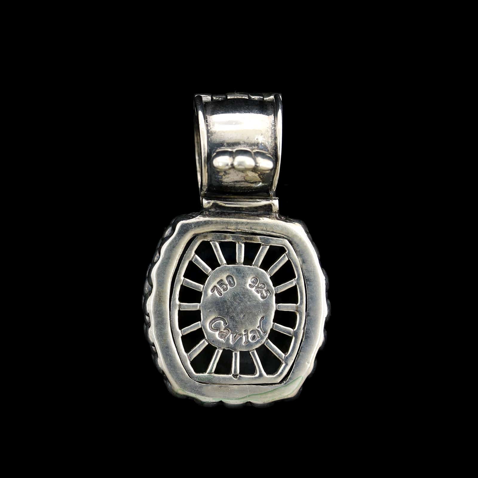 Lagos Caviar Sterling Silver and 18K Yellow Gold Estate Pendant Enhancer