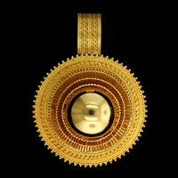 22K Yellow Gold Estate Filigree Dome Pendant