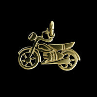 14K Yellow Gold Estate Motorcycle Charm