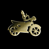14K Yellow Gold Estate Motorcycle Charm