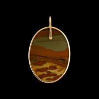 14K Yellow Gold Estate Agate Pendant