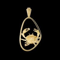 14K Yellow Gold Estate Diamond Crab Charm