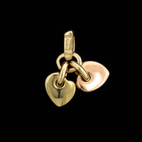 14K Yellow and Rose Gold Estate Double Heart Charm