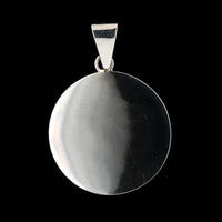 18K White Gold Estate Round Disc Charm