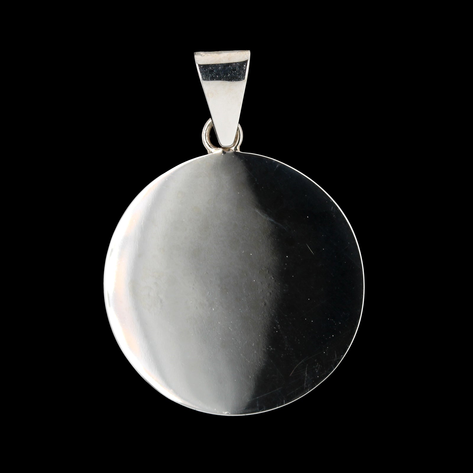 18K White Gold Estate Round Disc Charm