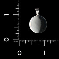 18K White Gold Estate Round Disc Charm