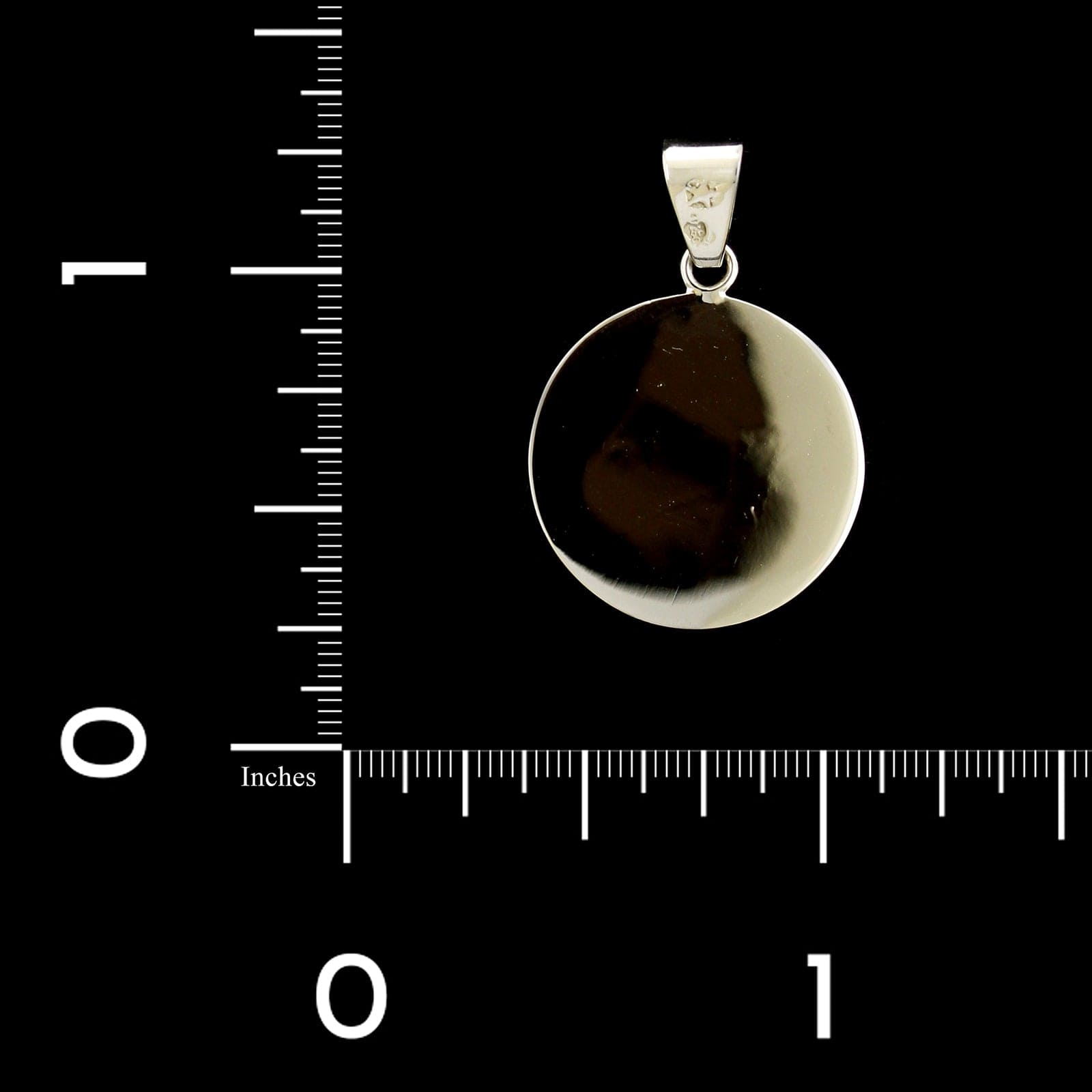 18K White Gold Estate Disk Charm