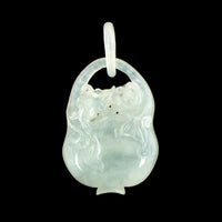 Estate Carved Jadeite Basket Pendant