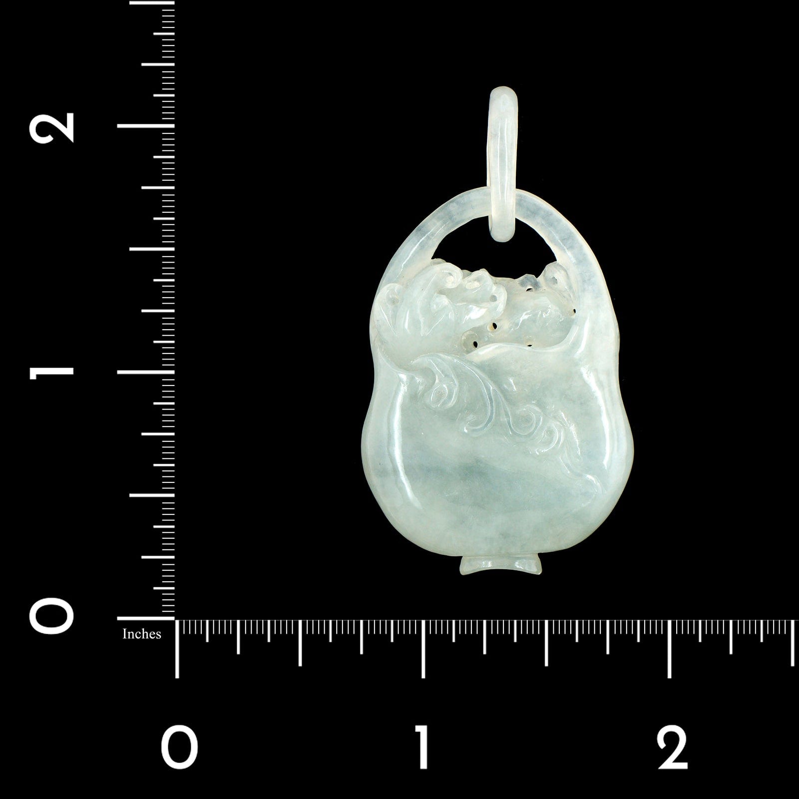 Estate Carved Jadeite Basket Pendant