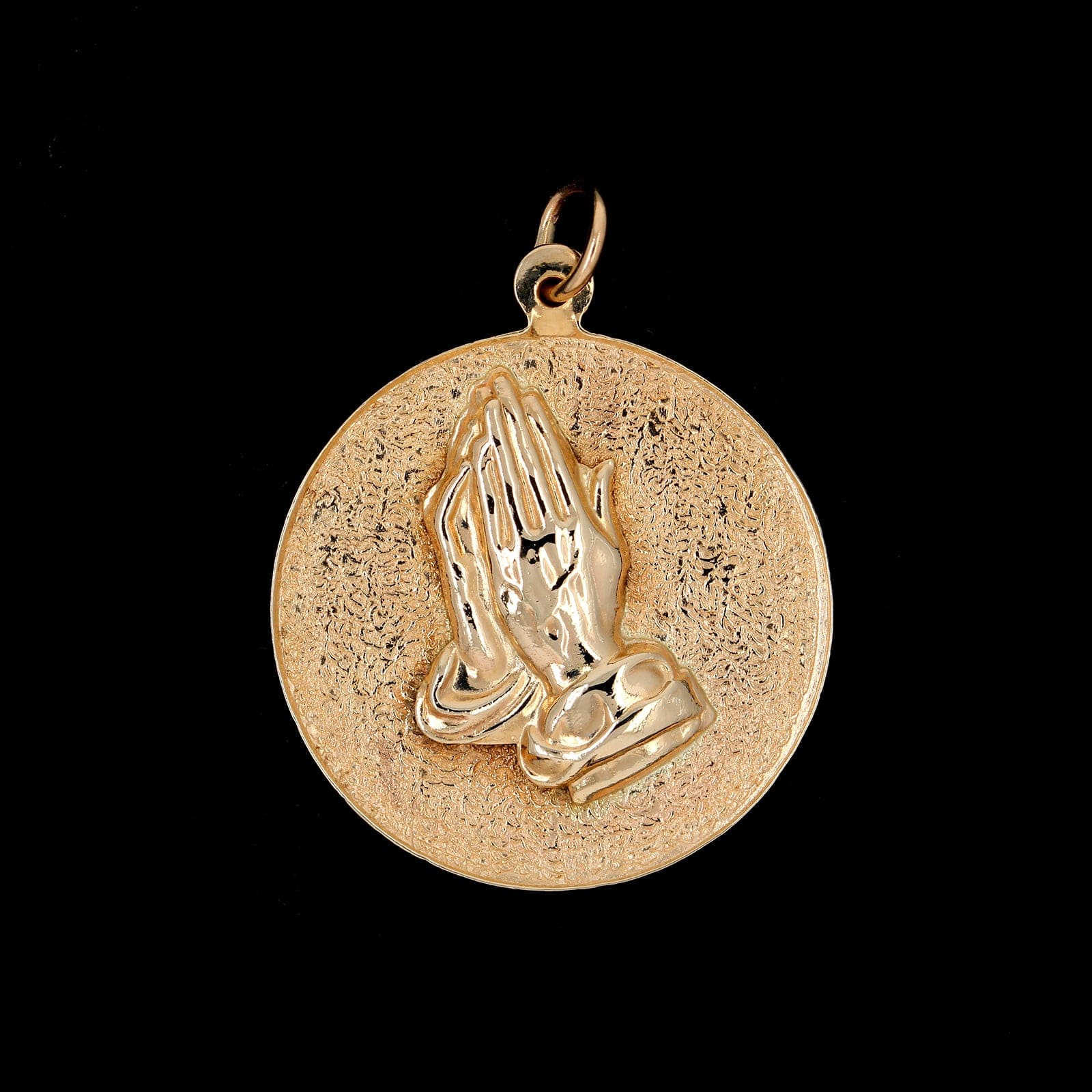 14K Yellow Gold Estate Praying Hands Charm