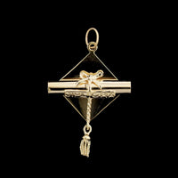 14K Yellow Gold Estate Graduation Cap Charm