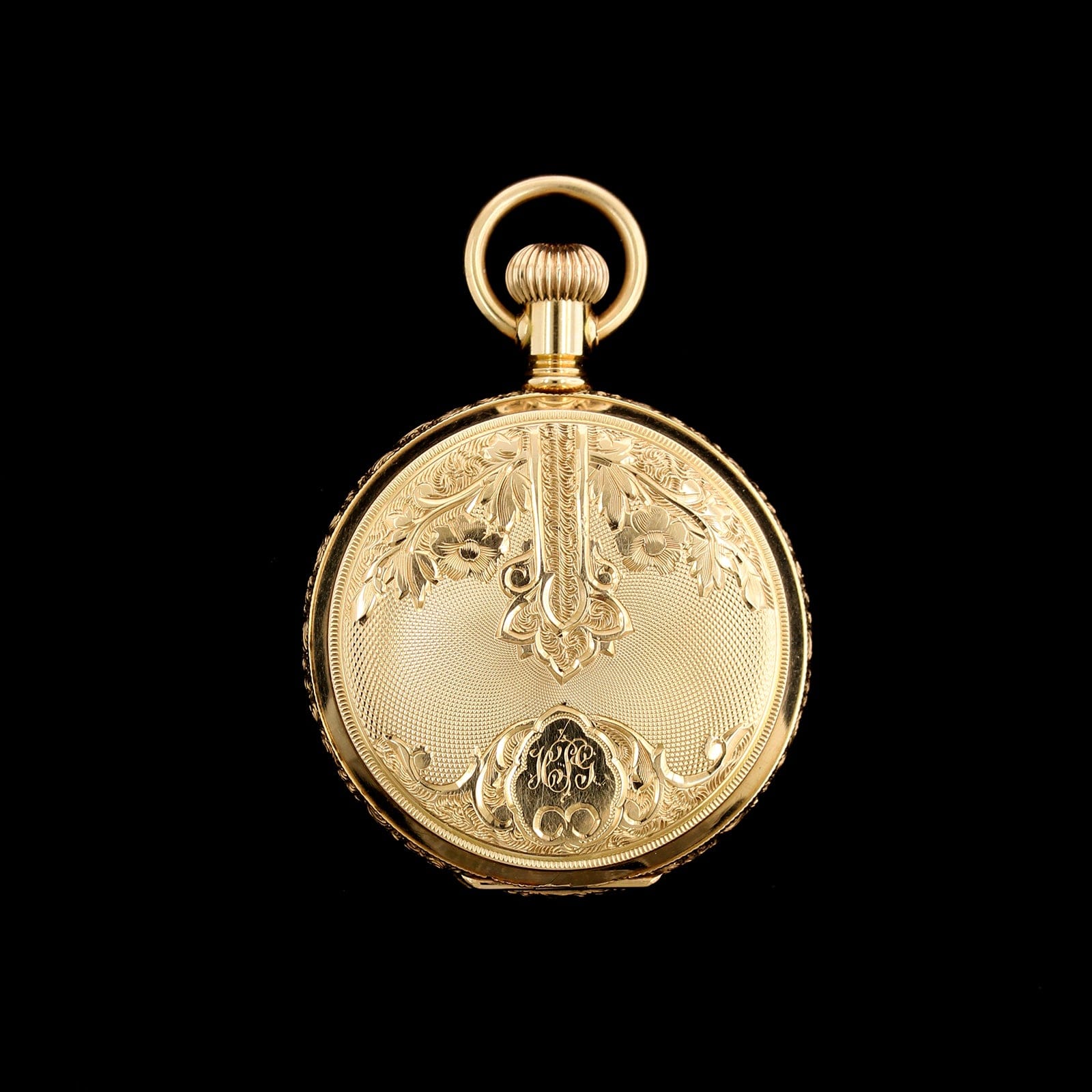 Antique 14K Yellow Gold Estate Hand Engraved Pocket Watch Locket