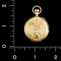 Antique 14K Yellow Gold Estate Hand Engraved Pocket Watch Locket