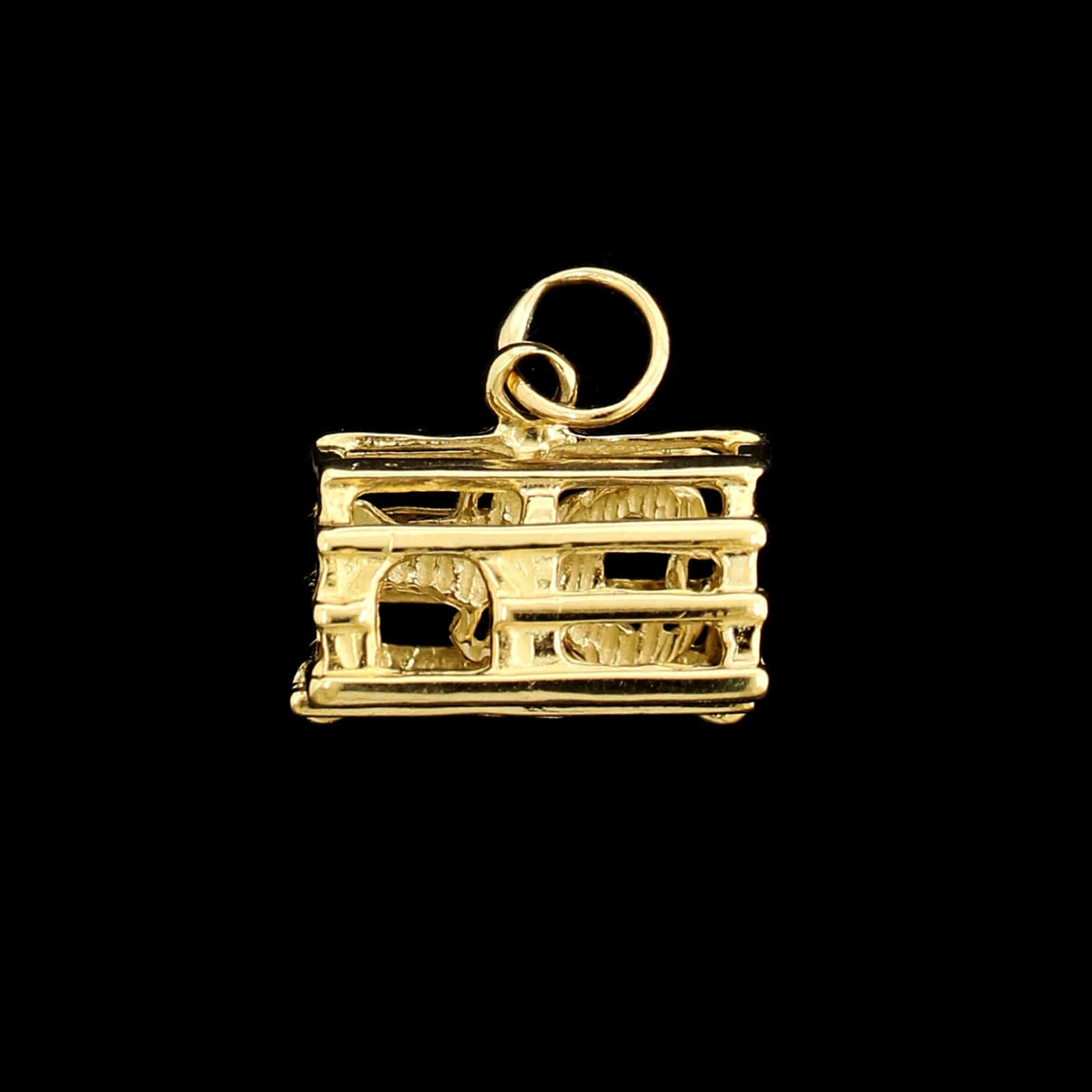 14K Yellow Gold Estate Lobster in Lobster Cage Charm