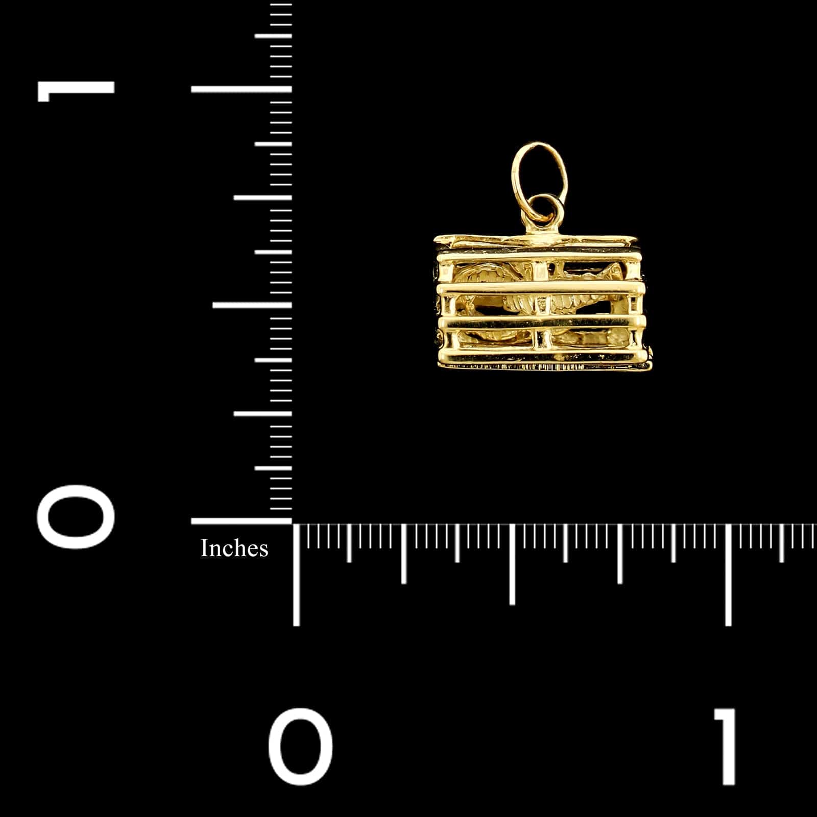 14K Yellow Gold Estate Lobster in Lobster Cage Charm