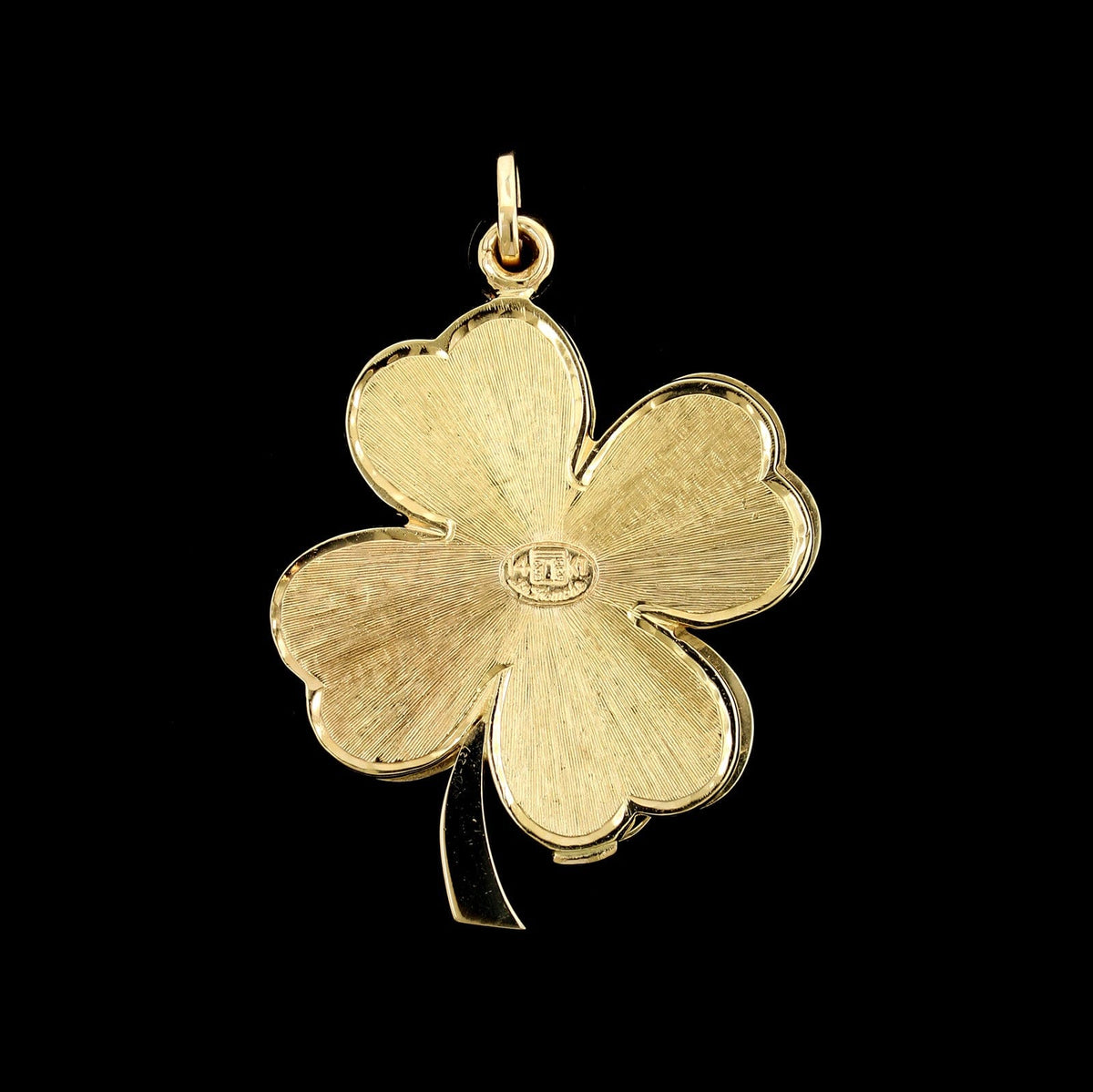 La Triomphe 14K Yellow Gold Estate Four Leaf Clover Locket