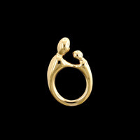 14K Yellow Gold Estate Mother and Child Charm