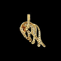 18K Yellow Gold Estate Ruby and Diamond Panther Enhancer