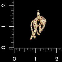 18K Yellow Gold Estate Ruby and Diamond Panther Enhancer