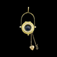 Diana Kim England 18K Yellow Gold Estate Sapphire and Diamond Nantucket Lightship Basket Locket