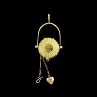 Diana Kim England 18K Yellow Gold Estate Sapphire and Diamond Nantucket Lightship Basket Locket
