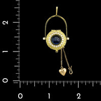 Diana Kim England 18K Yellow Gold Estate Sapphire and Diamond Nantucket Lightship Basket Locket