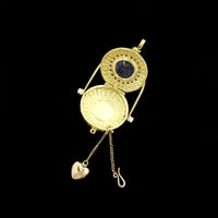 Diana Kim England 18K Yellow Gold Estate Sapphire and Diamond Nantucket Lightship Basket Locket