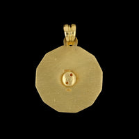 18K Yellow Gold Estate Diamond Zodiac Compass Pendant