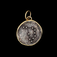 14K Yellow Gold Sterling Silver Estate Capricorn Sea Goat Charm