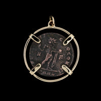 14K Yellow Gold Estate Roman Coin Style Charm