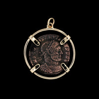 14K Yellow Gold Estate Roman Coin Style Charm