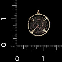 14K Yellow Gold Estate Roman Coin Style Charm