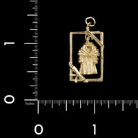 14K Yellow Gold Estate Coat in a Box Charm