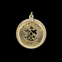 14K Yellow Gold Estate Faith, Hope &amp; Charity Charm
