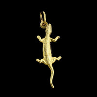 14K Yellow Gold Estate Lizard Charm