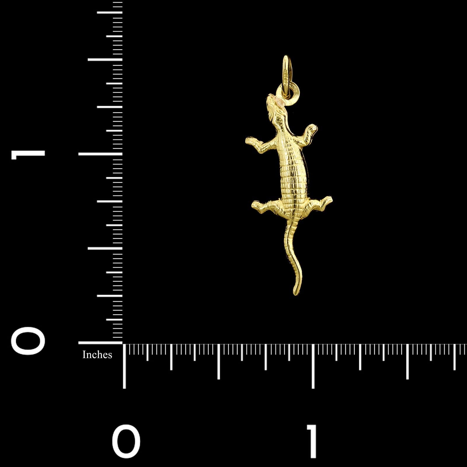 14K Yellow Gold Estate Lizard Charm