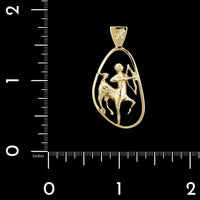 14K Yellow Gold Estate Sagittarius Zodiac Charm