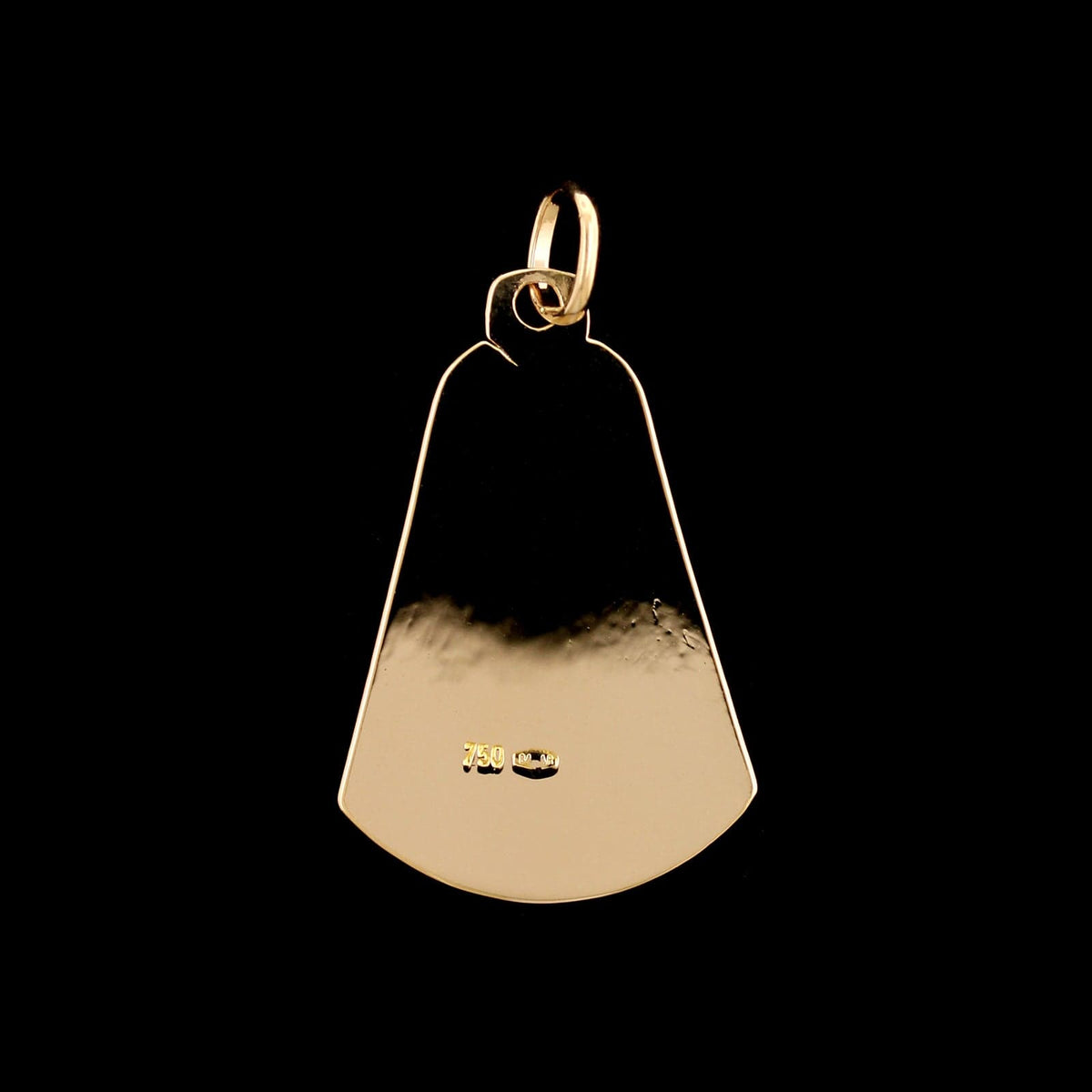 18K Yellow Gold Estate Enamel Mother Mary Pendant