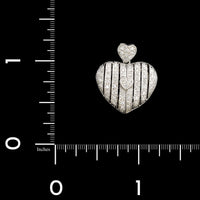 14K White Gold Estate Diamond Heart Locket
